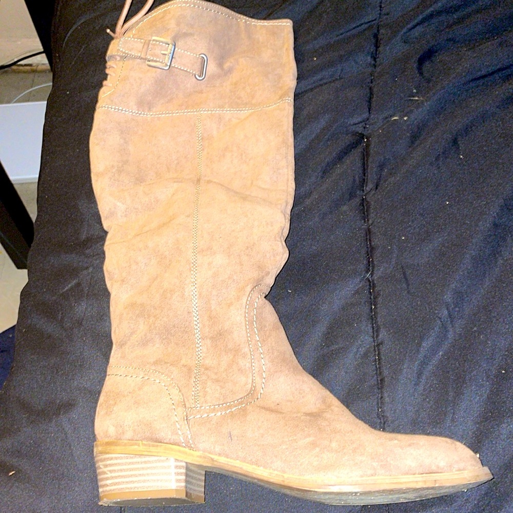G by Guess knee high suede tan boots sz 9.5